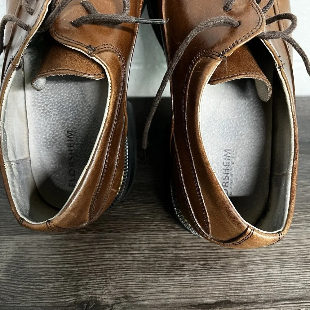 Florsheim Dress Shoes Mens 10D Oxford Brown Leather Lace Up Casual 11256-200